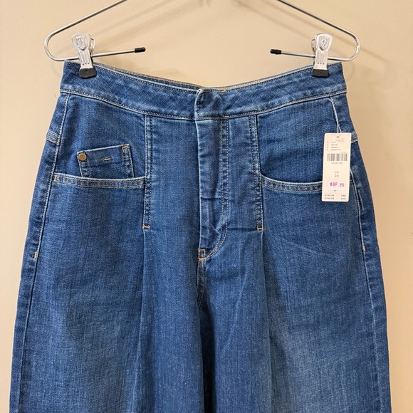 Pilcro Anthropologie NWT The Emory Pleated High-Rise Wide-Leg Jeans size 26 blue - Picture 3 of 9